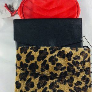 Ladies 5 Style Small Shoulder Purses Colors Red Black Leopard Lot of 3 NWT